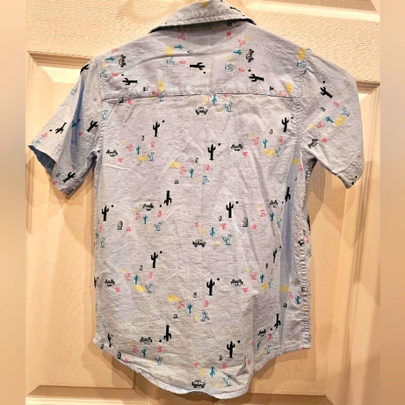 Surfer Theme Button Down Short Sleeve Shirt - Picture 2 of 3